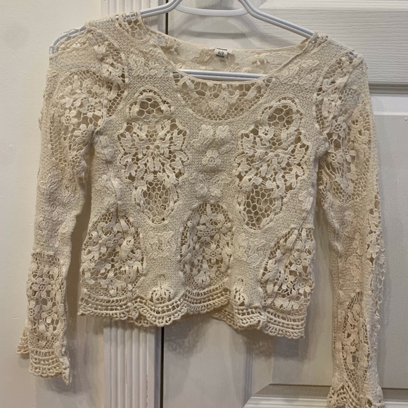 Garage Cream Lace Top - Picture 1 of 3
